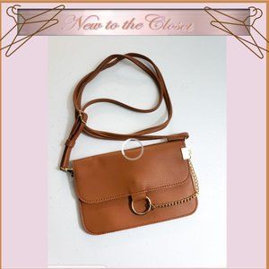 Cognac Leather Crossbody Bag